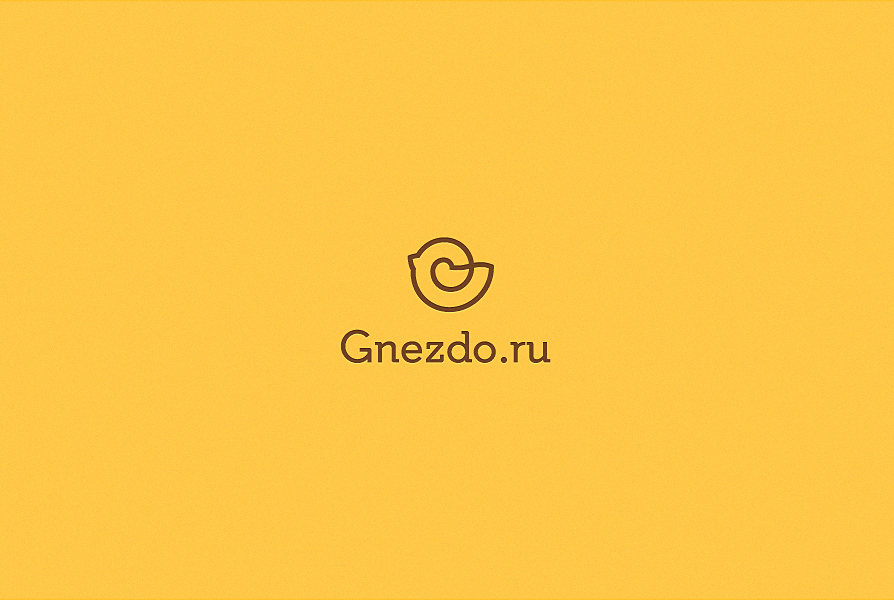 Модный логотип для сайта Gnezdo ru